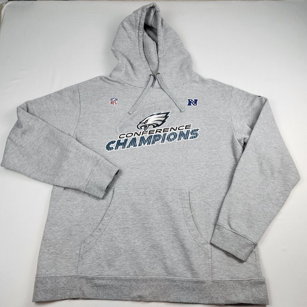 NFL ProLine Philadelphia Eagles Hoodie Mens XL Gray Conference Champs SB LII